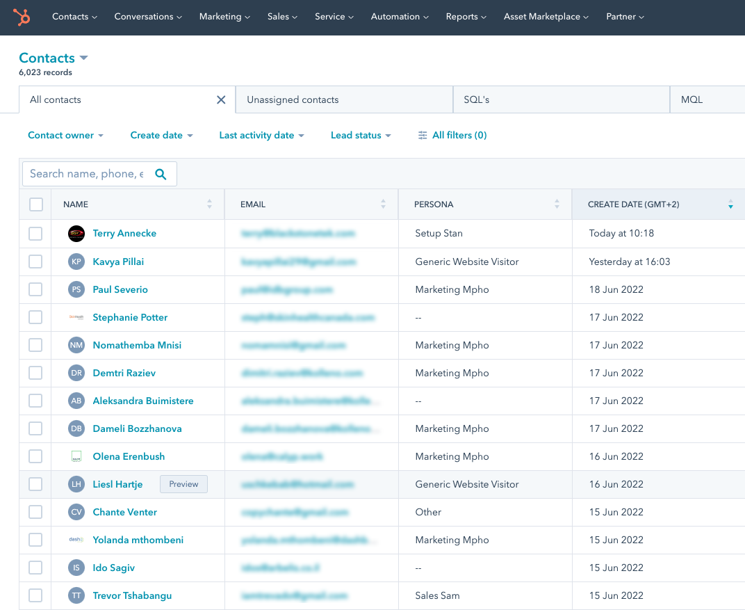 How to export contacts from hubspot
